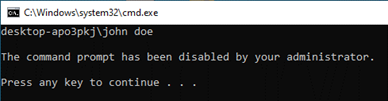 The command prompt has been disabled by your administrator. Press any key to continue... or use these weird tricks to bypass