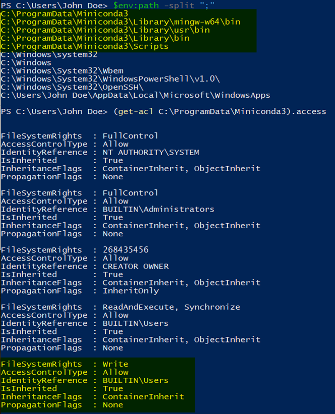 Privilege escalation vulnerability in Anaconda3 and Miniconda3