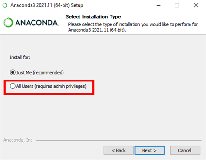 Privilege escalation vulnerability in Anaconda3 and Miniconda3