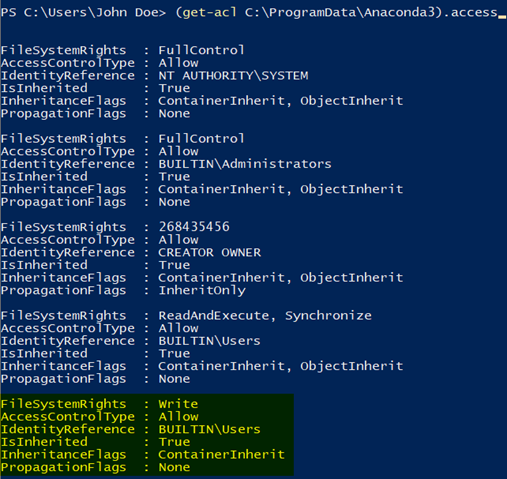 Privilege escalation vulnerability in Anaconda3 and Miniconda3