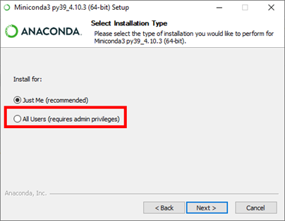 Privilege escalation vulnerability in Anaconda3 and Miniconda3